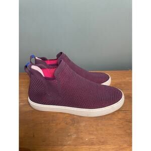 Rothy's High Ankle Lattice Stitch Chelsea Berry Sneaker Boot. Size 8.5. EUC.
